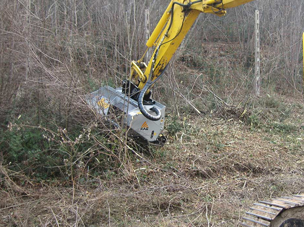 Flail mower attachment wet hire Gold Coast for embankment mowing