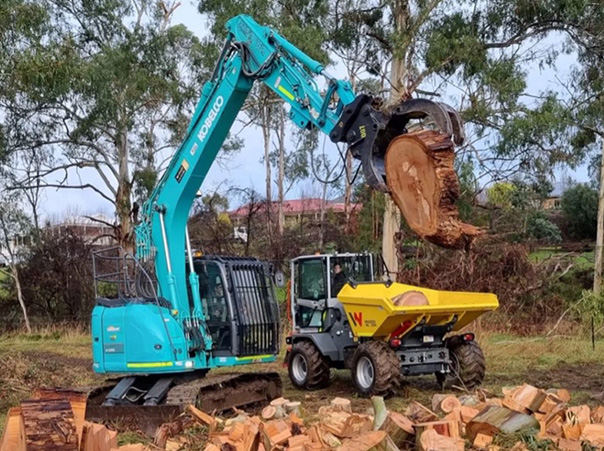 Hydraulic finger grab attachment hire Gold Coast